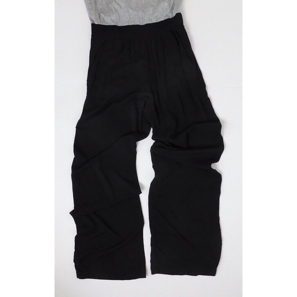SPLENDID Jumpsuit Mixed Materials Media Colorblock Blouson Gray & Black Large - Picture 5 of 13